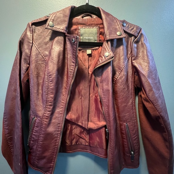 Maurices Maroon Leather Jacket - Picture 1 of 5